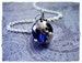 Sapphire Blue Earth Globe Necklace - Antique Pewter Sapphire Blue Earth Globe Charm on a Delicate Silver Plated Cable Chain or Charm Only 