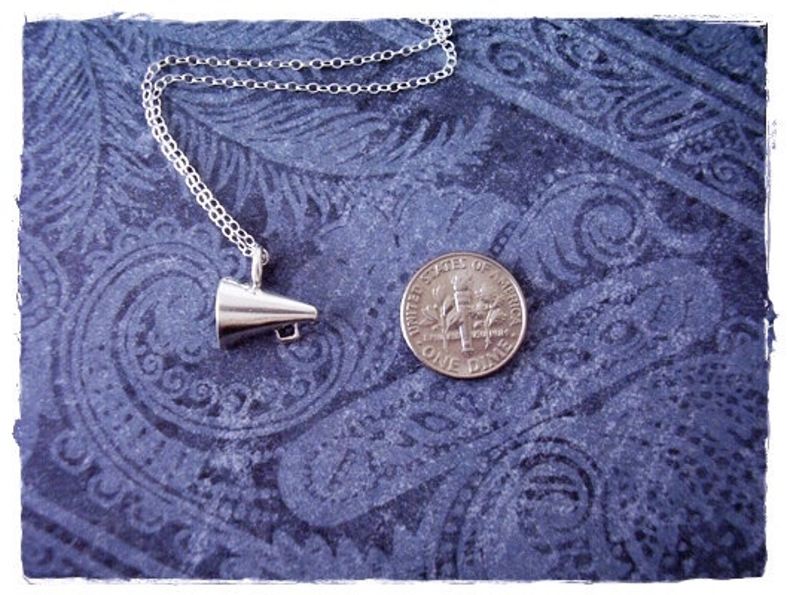 Silver Megaphone Necklace Sterling Silver Megaphone Charm on Etsy
