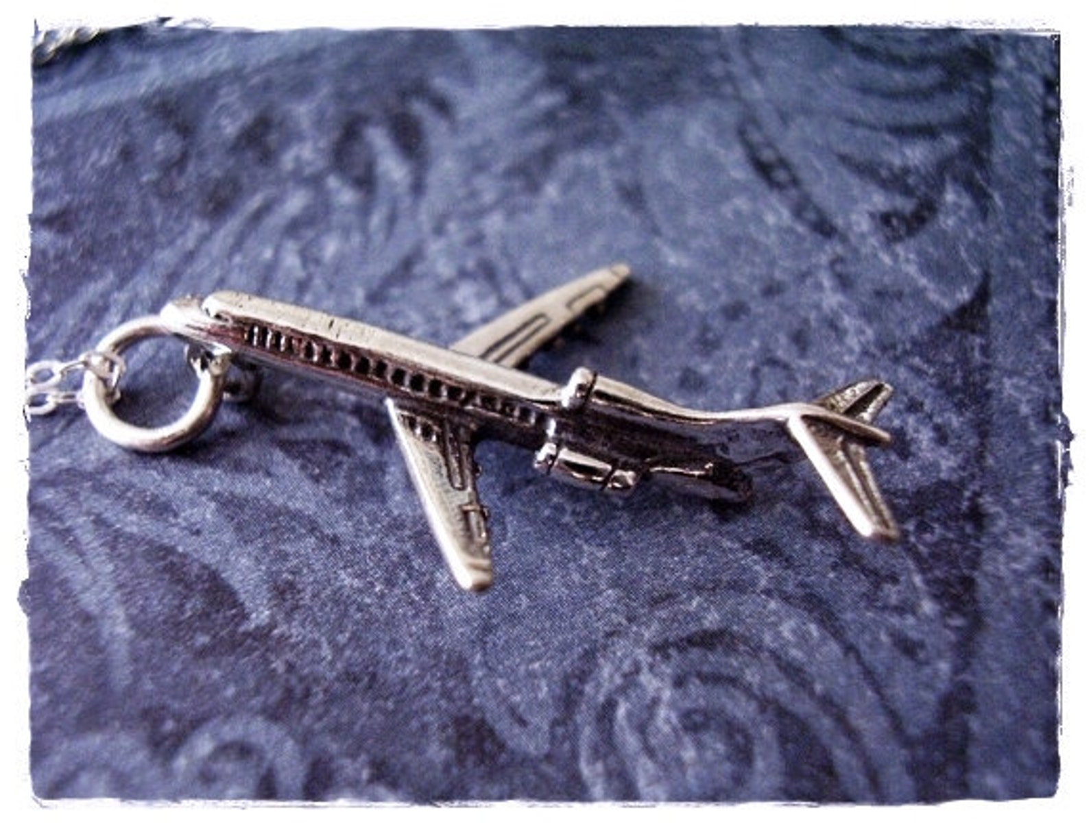 Sterling silver airplane necklace Clearance