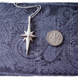 Silver Star of Bethlehem Necklace Sterling Silver Star of Bethlehem Charm on a Delicate Sterling Silver Cable Chain or Charm Only image 2