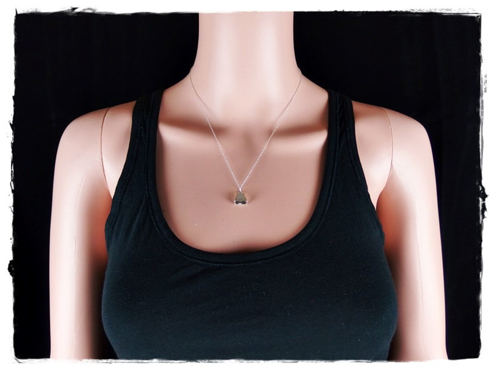 Silver Cowbell Necklace Sterling Silver Cowbell Charm on a Etsy