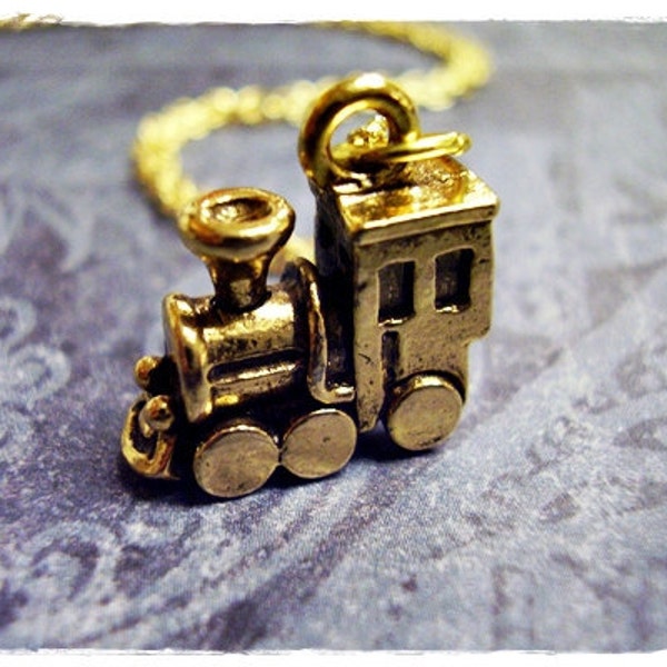 Gold Train Necklace Etsy