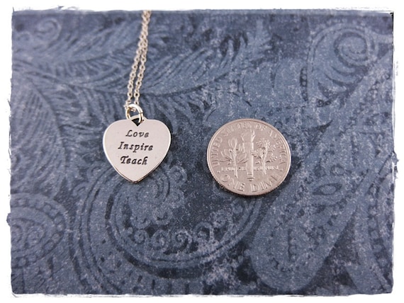 Love, Inspire, Teach Heart Charm Sterling Silver Love, Inspire, Teach Heart Charm Sterling Silver