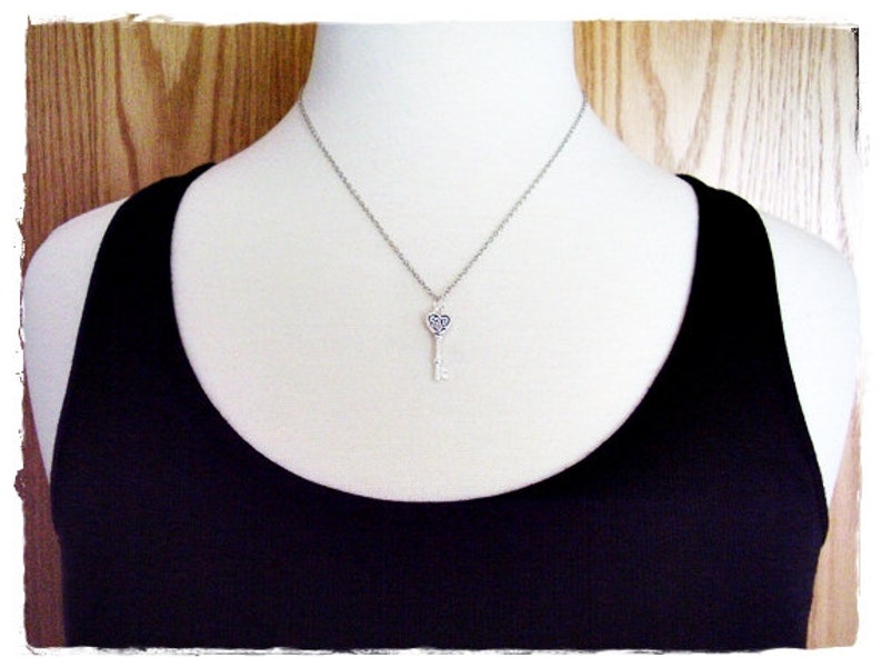 Silver Trinity Knot Key Necklace Silver Plated Trinity Knot Etsy