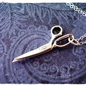 925 Silver scissors charm. 1 1/4 tall Sterling barber shears