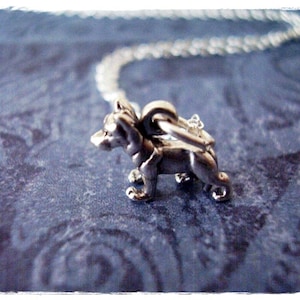 Tiny German Shepherd Necklace - Sterling Silver German Sheperd Charm on a Delicate Sterling Silver Cable Chain or Charm Only