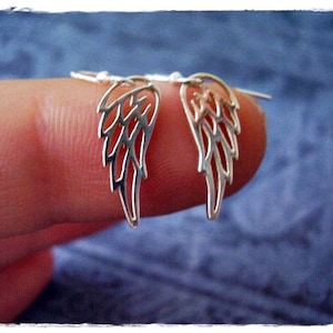 Silver Filigree Angel Wing Earrings - Sterling Silver Filigree Angel Wing Dangle Earrings