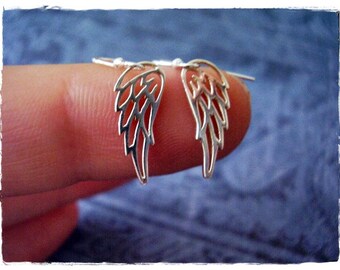 Silver Filigree Angel Wing Earrings - Sterling Silver Filigree Angel Wing Dangle Earrings