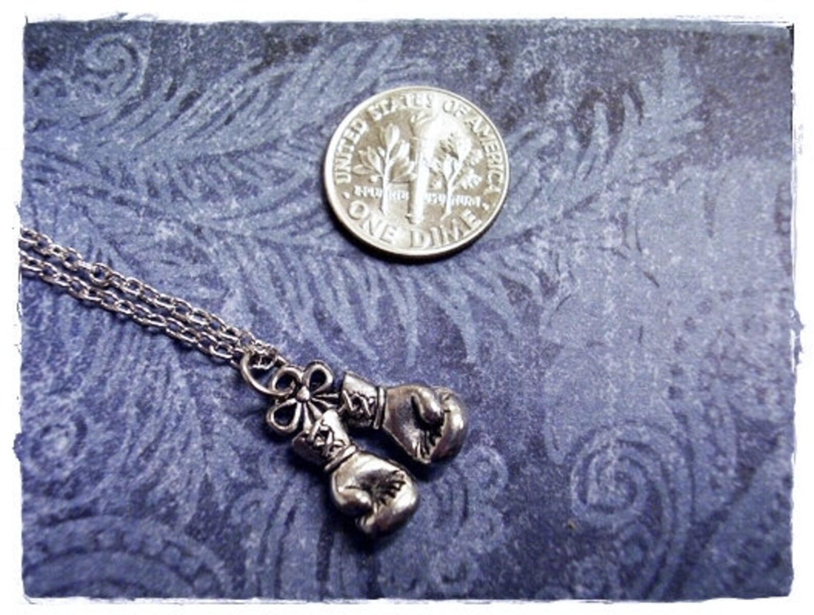 Silver Boxing Gloves Necklace Antique Pewter Boxing Gloves Etsy