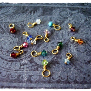 Tiny Crystal Birthstone Add-On - 4mm Bicone Crystal -  Wire Wrapped: Gold / Silver Plate, Sterling Silver, Gold Filled