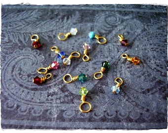 Tiny Crystal Birthstone Add-On - 4mm Bicone Crystal -  Wire Wrapped: Gold / Silver Plate, Sterling Silver, Gold Filled