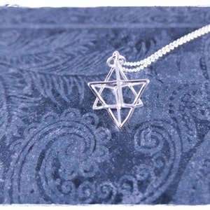 Silver Merkaba Necklace Sterling Silver Merkaba Charm on a Delicate Sterling Silver Cable Chain or Charm Only image 2