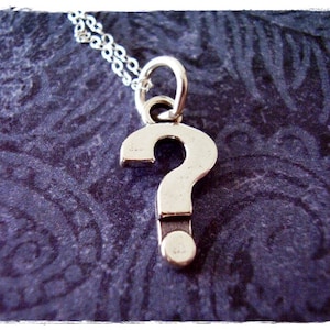 Silver Question Mark Necklace - Sterling Silver Question Mark Charm on a Delicate Sterling Silver Cable Chain or Charm Only