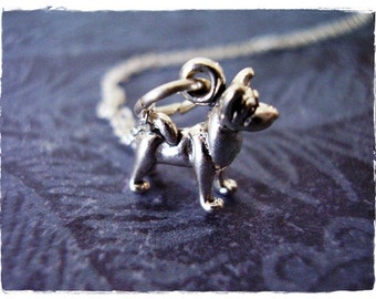 Silver Akita Necklace - Sterling Silver Akita Charm on a Delicate Sterling Silver Cable Chain or Charm Only
