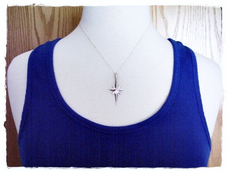 Silver Star of Bethlehem Necklace Sterling Silver Star of Bethlehem Charm on a Delicate Sterling Silver Cable Chain or Charm Only image 3