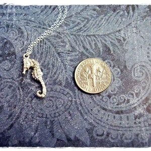 Tiny Seahorse Necklace Sterling Silver Seahorse Charm on a Delicate Sterling Silver Cable Chain or Charm Only image 2