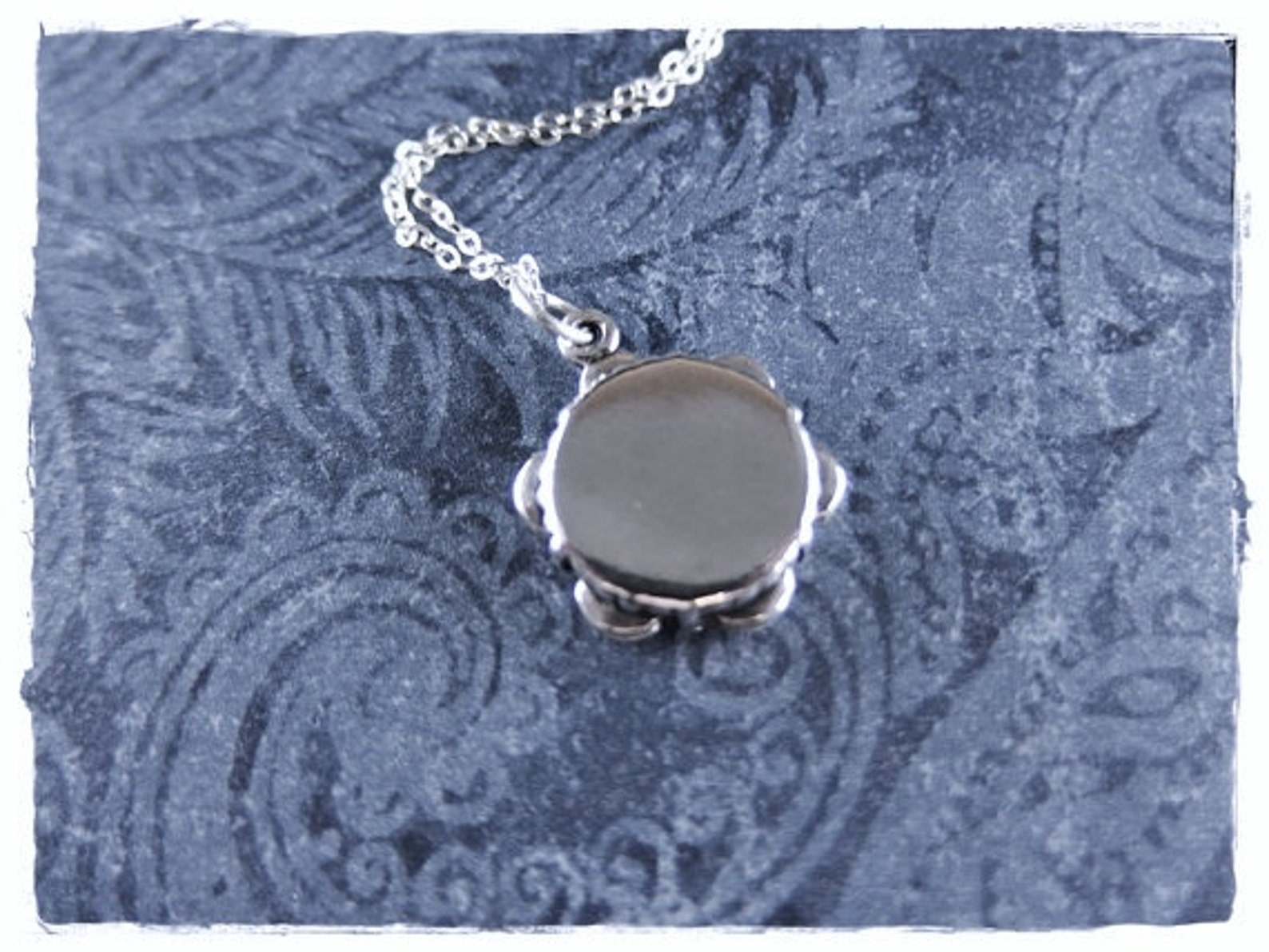 Silver Tambourine Necklace Sterling Silver Tambourine Charm Etsy
