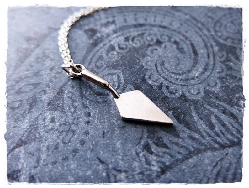 Silver Hand Trowel Necklace Sterling Silver Hand Trowel Charm on a Delicate Sterling Silver Cable Chain or Charm Only image 1