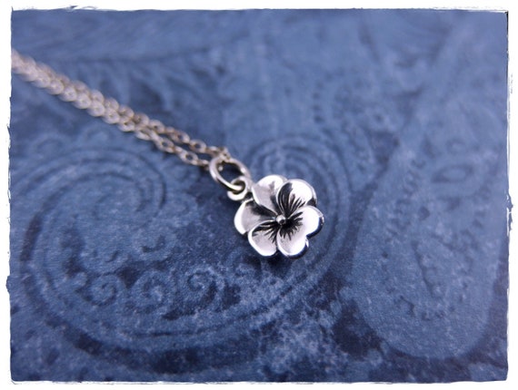 Silver on sale pansy necklace
