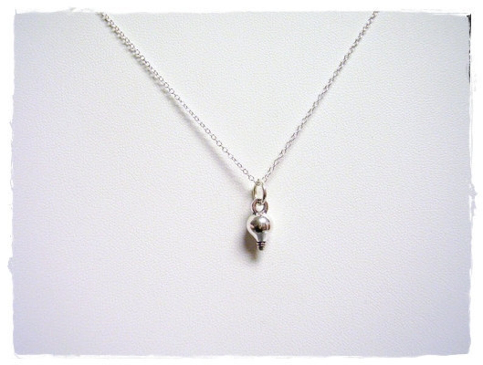 Silver Light Bulb Necklace Sterling Silver Light Bulb Charm Etsy