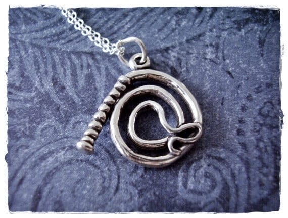 Silver Whip Necklace - Sterling Silver Whip Charm on a Delicate 