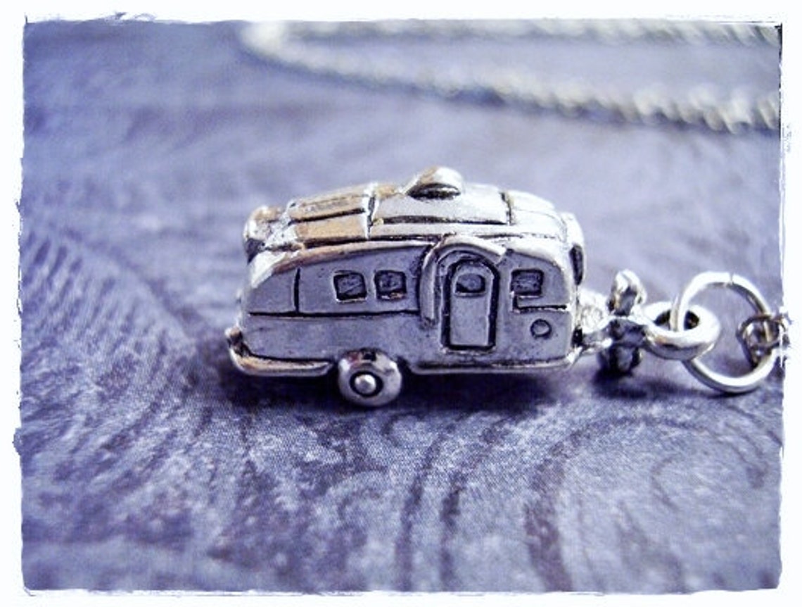 Silver RV Camper Necklace Silver Pewter RV Camper Charm on a Etsy