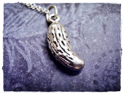 Silver pickle jewellery etsy discount