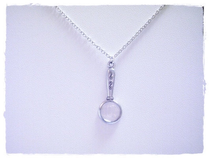 Silver Magnifying Glass Necklace Antique Pewter Magnifying Etsy UK