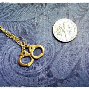 10K Yellow Gold Handcuffs Pendant – Movable Charm, 15mm Length, 11mm Width, For Necklace - View #5