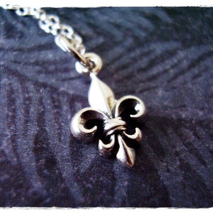 Tiny Fleur de Lis Necklace - Sterling Silver Fleur de Lis Charm on a Delicate Sterling Silver Cable Chain or Charm Only