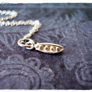 Tiny Peas in a Pod Necklace - Sterling Silver Peas in a Pod Charm on a Delicate Sterling Silver Cable Chain or Charm Only