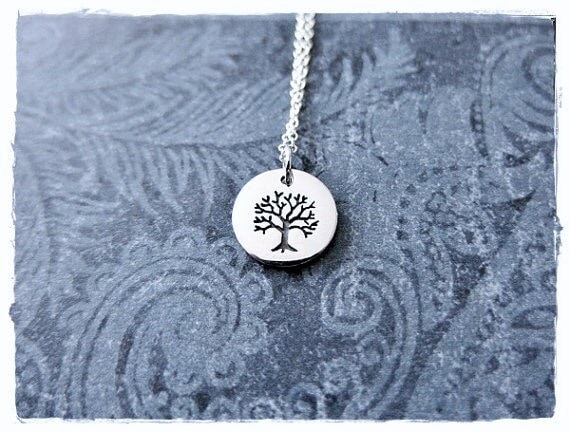 Silver Rowan Tree Necklace Sterling Silver Rowan Tree Charm on a Delicate Sterling Silver Cable Chain or Charm Only Etsy