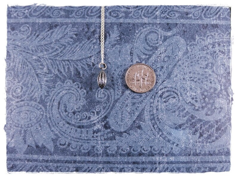 Silver Cocoa Bean Necklace Sterling Silver Cocoa Bean Charm Etsy