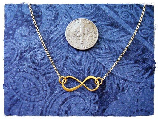 Collar infinito de oro mate 24kt chapa de oro infinito | Etsy