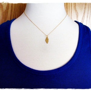 Tiny Gold Illinois State Necklace Raw Brass Illinois Charm on a Delicate 14kt Gold Filled Cable Chain or Charm Only image 3