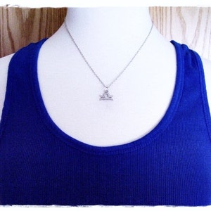 Silver Libra Zodiac Sign Necklace - Antique Pewter Libra Zodiac Sign Charm on a Delicate Stainless Steel Cable Chain or Charm Only image 3