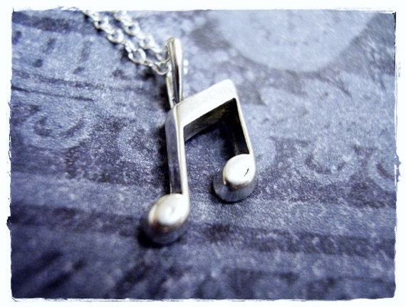 Sterling Silver One Sided Music Measure Necklace Sterling Silver One Sided Music Measure Necklace