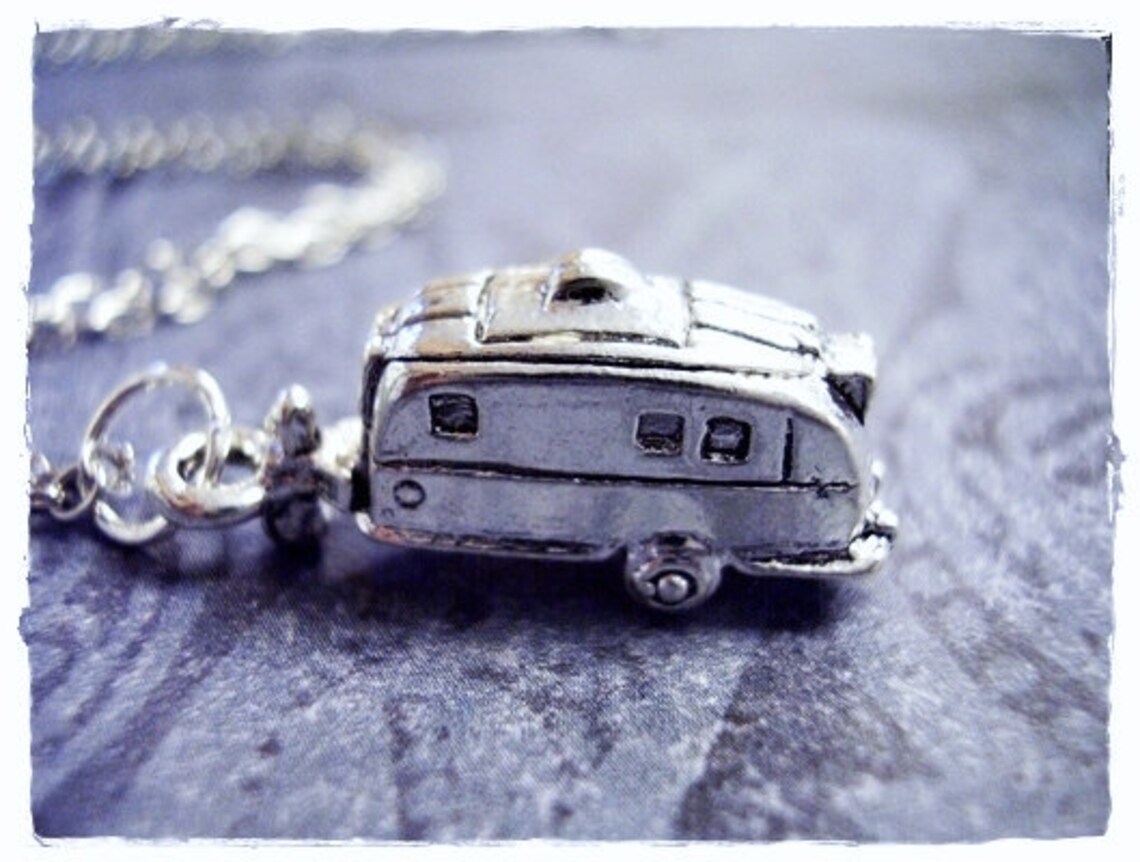 Silver RV Camper Necklace Silver Pewter RV Camper Charm on a Etsy