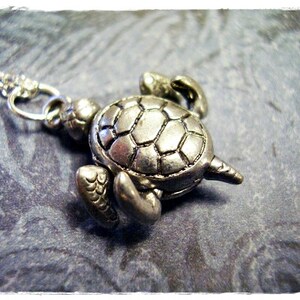 Movable Sea Turtle Necklace Antique Pewter Sea Turtle Charm - Etsy
