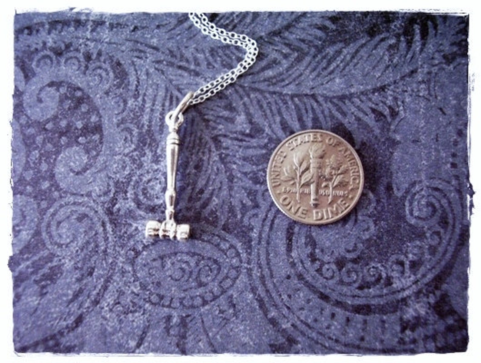 Silver Gavel Necklace Sterling Silver Gavel Charm on a Etsy
