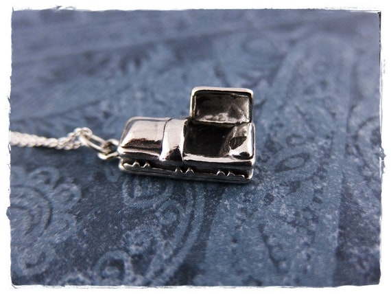Silver Coffin Necklace - Sterling Silver Coffin Charm on a Delicate Sterling Silver Cable Chain or Charm Only