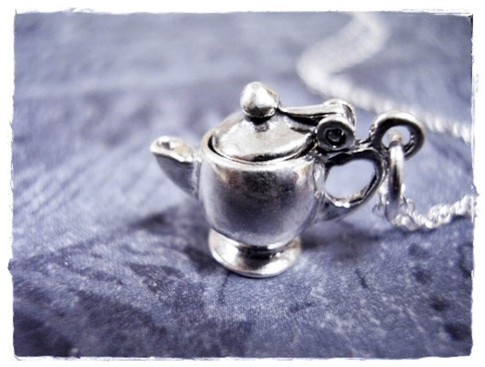 Silver Teapot Necklace Sterling Silver Teapot Charm on a Etsy UK