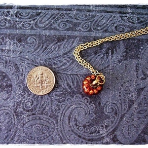 Orange Pumpkin Necklace Orange Enameled Antique Gold Pewter Pumpkin Charm on a Delicate Gold Plated Cable Chain or Charm Only image 3