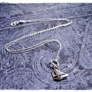 Silver Sailboat Necklace Sterling Silver Sailboat Charm on a Delicate Sterling Silver Cable Chain or Charm Only image 3