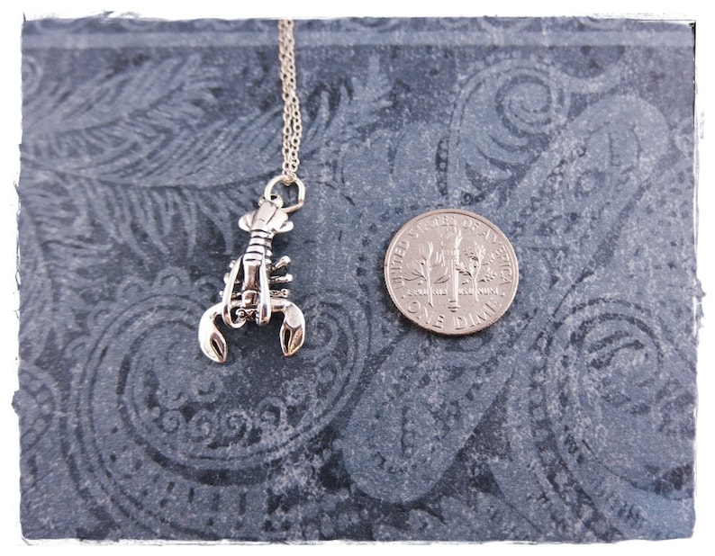 Silver Movable Lobster Necklace Sterling Silver Movable Lobster Charm on a Delicate Sterling Silver Cable Chain or Charm Only