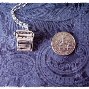 Silver Movable Typewriter Necklace Sterling Silver Typewriter Charm on a Delicate Sterling Silver Cable Chain or Charm Only image 3