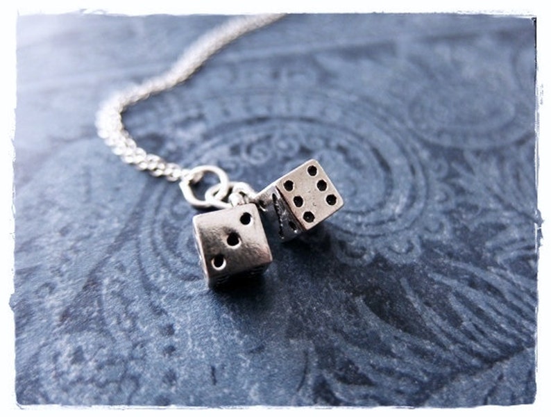 Silver Movable Dice Necklace Sterling Silver Movable Dice Etsy