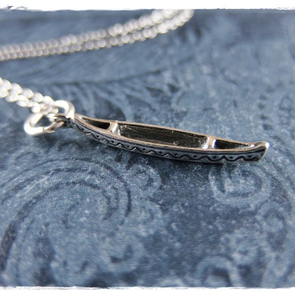 Silver Canoe Necklace - Sterling Silver Canoe Charm on a Delicate Sterling Silver Cable Chain or Charm Only