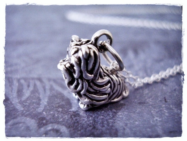 Silver Yorkie Necklace Sterling Silver Yorkie Dog Charm on a Etsy