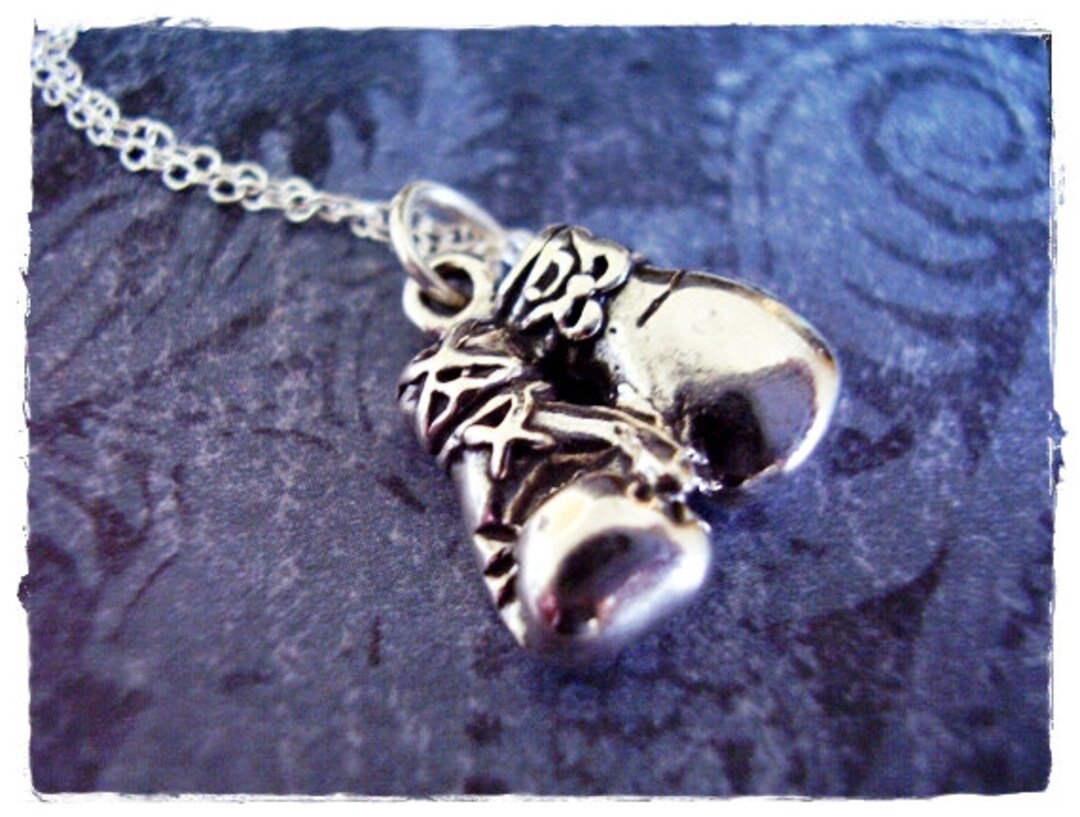 Sterling Boxing Gloves Necklace Sterling Silver Boxing Etsy